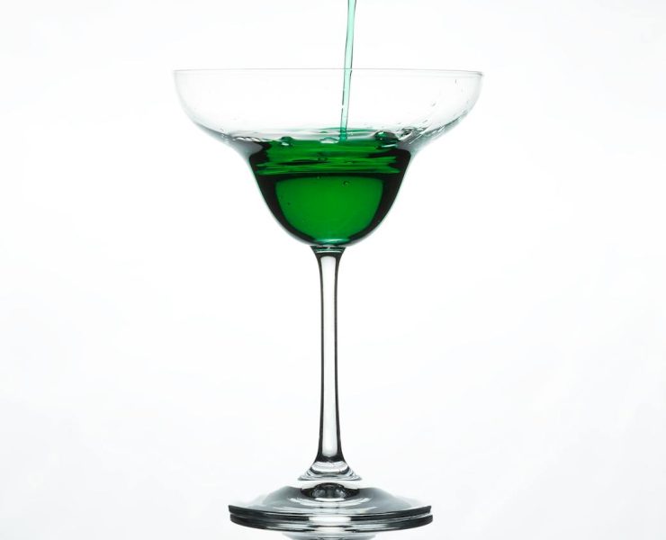 green drink pouring to glass